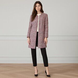 Vintage Garfield & Marks Pinks Long Tweed Made in USA‎ Mix Jacket Size 6